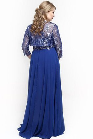 Chiffon Ärmelloses drei viertel Länge Ärmeln Empire Taille A Linie bodenlanges Ballkleid - Bild 2