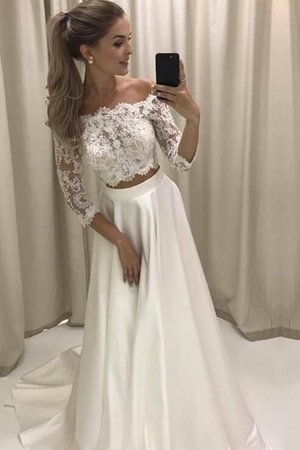 Abito da sposa lunghi a-line brillante moda principessa fuori dalla spalla - Foto 1