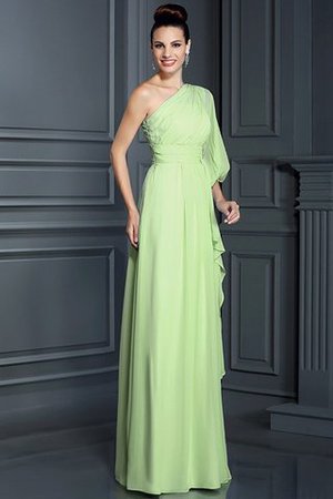 Robe demoiselle d'honneur longue en chiffon jusqu'au sol gaine en 3/4 manche - Photo 27