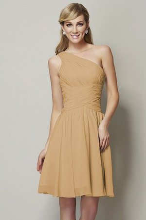 Robe demoiselle d'honneur bref naturel ligne a de princesse en chiffon - Photo 13