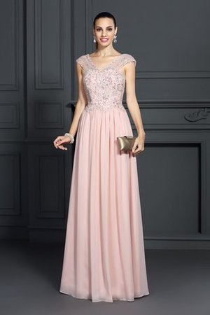 A Linie Chiffon Spaghetti Träger Ballkleid mit Applikation mit Empire Taille - Bild 1