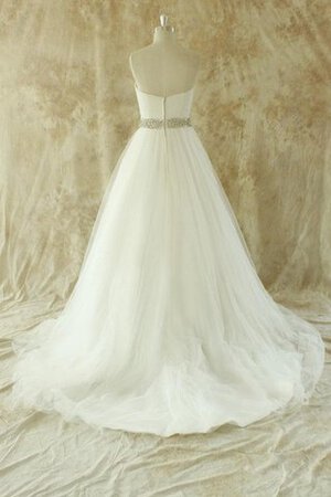 Robe de mariée sexy manche nulle avec perle ceinture textile en tulle - Photo 2