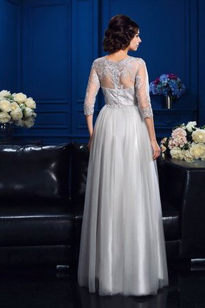 A-Line Prinzessin Bodenlanges Brautmutterkleid mit Applike mit Schaufel Ausschnitt - Bild 2