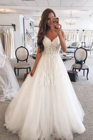 Abito da sposa lunghi con piega a-line giunonico favola convenzionale - Foto 1