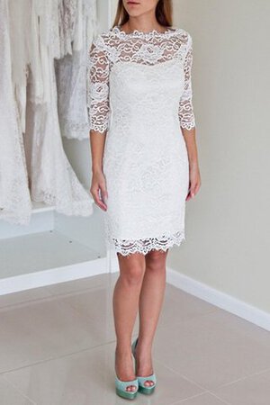 Robe de mariée modeste informel simple de col haut avec bouton - Photo 1