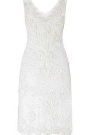 Robe de mariée vintage plissé informel de col en v appliques - Photo 5