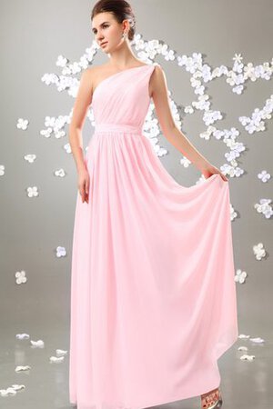 A linie Chiffon plissiertes knöchellanges bodenlanges Brautjungfernkleid - Bild 4