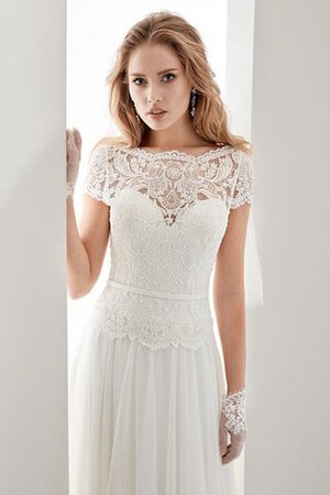 Robe de mariée festonné elégant sans ceinture col en bateau fermeutre eclair - Photo 3