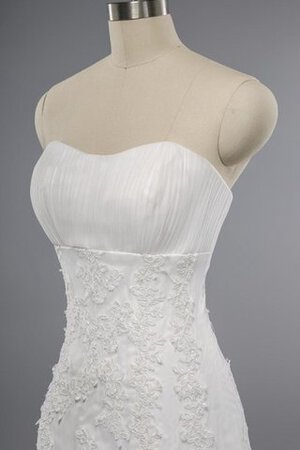 Robe de mariée longueru au niveau de sol manche nulle decoration en fleur de sirène en tulle - Photo 4