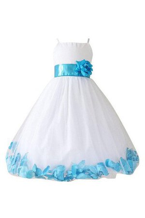 Robe de cortège enfant longueur mollet avec zip textile en tulle avec fleurs avec sans manches - Photo 1