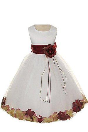 Robe de cortège enfant plissé avec broderie de col carré textile en tulle avec zip - Photo 1