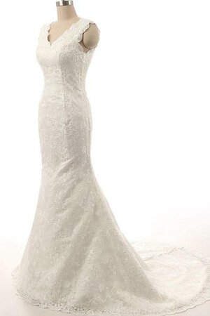 Abito da Sposa in Organza con Perline Cerniera Conotta in Taffeta in Chiffon - Foto 1