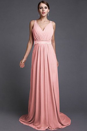 Robe demoiselle d'honneur longue de lotus avec chiffon fermeutre eclair manche nulle - Photo 19