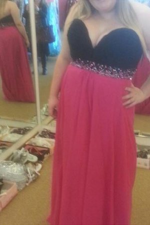 A-Linie Reißverschluss Chiffon Ballkleid mit Empire Taille mit Herz-Ausschnitt - Bild 1