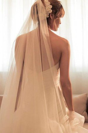 Abito da Sposa Ball Gown Cuore in Organza Spazzola Treno Senza Maniche - Foto 3