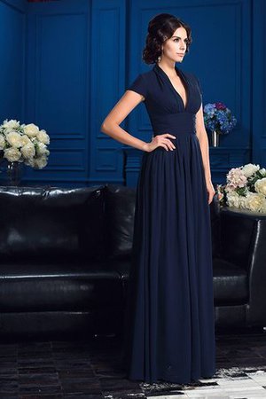 Reißverschluss Bodenlanges Anständiges Brautmutterkleid mit Applike aus Chiffon - Bild 5