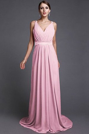 Robe demoiselle d'honneur longue de lotus avec chiffon fermeutre eclair manche nulle - Photo 29