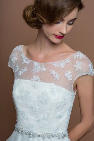 Robe de mariée nature intemporel boutonné en tulle appliques - Photo 3