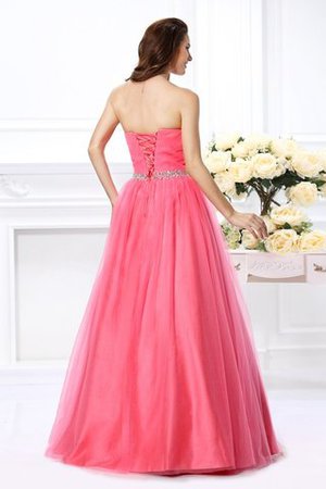 Robe de quinceanera longue plissé manche nulle au drapée en satin - Photo 2