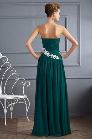 Normale Taille Chiffon Bodenlanges Ballkleid mit Herz-Ausschnitt mit Perlen - Bild 2