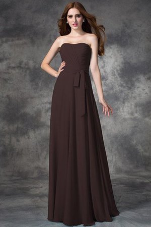 Robe demoiselle d'honneur naturel a-ligne avec chiffon fermeutre eclair de bustier - Photo 7