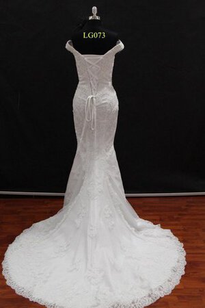 Abito da Sposa seducente V-Scollo con Applique stravagante Fuori dalla spalla Sirena - Foto 3