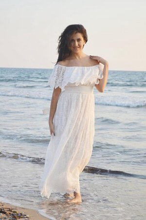 Robe de mariée facile de longueur à genou avec sans manches ligne a a plage - Photo 3