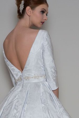 Plissiertes Taft schlichtes Elegantes Brautkleid mit Bordüre mit Perlen - Bild 2