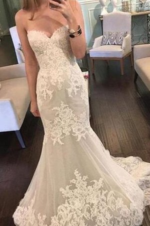 Robe de mariée attirent delicat en tulle de traîne courte appliques - Photo 1