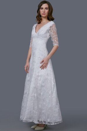 Abito da Sposa Alla Caviglia sexy Lungo Senza Maniche in pizzo A-Line - Foto 2