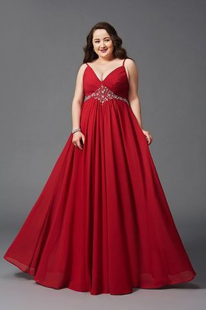 Ärmelloses Empire Taille Chiffon XXL Ballkleid mit Perlen - Bild 5