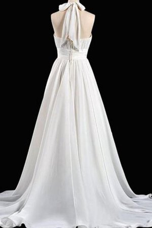 Neckholder Chiffon A-Linie langes Brautkleid mit Bordüre mit Rüschen - Bild 2