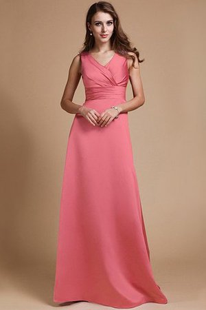 Robe demoiselle d'honneur fermeutre eclair jusqu'au sol de princesse ruché a-ligne - Photo 16