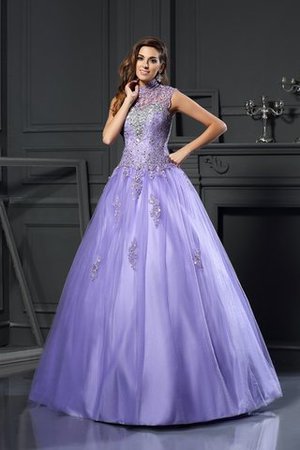 Robe de quinceanera longue avec lacets de mode de bal de col haut manche nulle - Photo 1