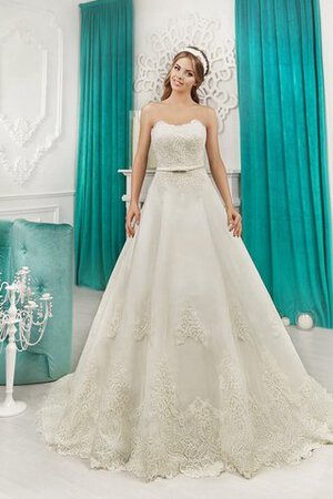 Robe de mariée longueur au ras du sol appliques avec nœud à boucles ligne a - Photo 6