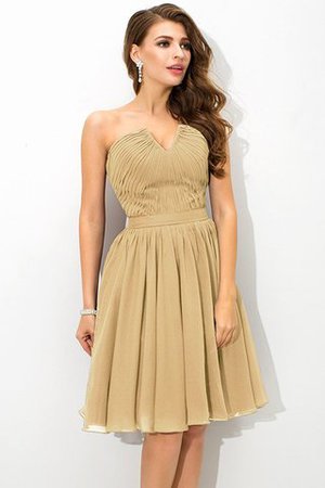 Robe demoiselle d'honneur naturel plissage avec fronce de princesse en chiffon - Photo 13