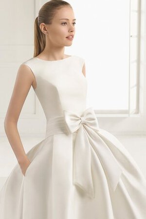 Robe de mariée derniere tendance en satin col u profond ceinture en étoffe avec ruban - Photo 3