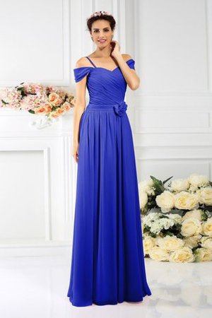 Robe demoiselle d'honneur plissage de princesse manche nulle en chiffon avec zip - Photo 25