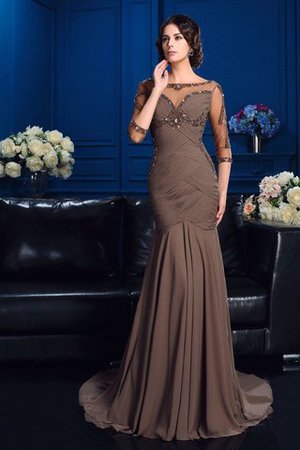 3 /4 Länge Ärmeln Chiffon Normale Taille Perlenbesetztes Anständiges Brautmutterkleid - Bild 1