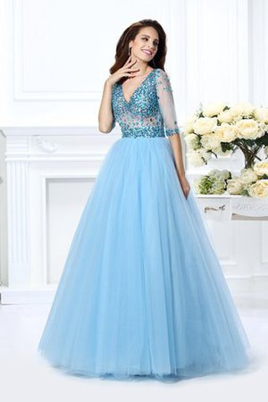 Normale Taille Satin Ärmelloses Anständiges Bodenlanges Quinceanera Kleid - Bild 1