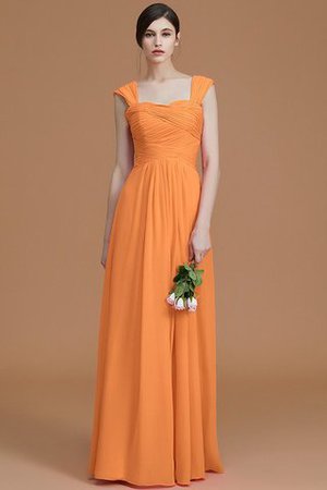 Robe demoiselle d'honneur naturel avec sans manches en chiffon a-ligne ruché - Photo 26