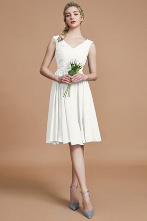 Robe demoiselle d'honneur naturel ligne a avec sans manches ruché en chiffon - Photo 21