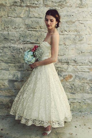 Abito da Sposa Alla Caviglia Elegante Cerniera Formale E Informale in Pizzo mini - Foto 2