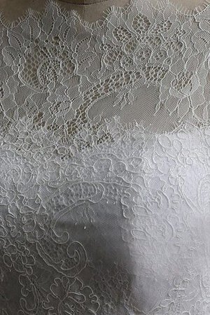 Robe de mariée avec décoration dentelle jusqu'au sol de col haut a-ligne avec sans manches - Photo 5