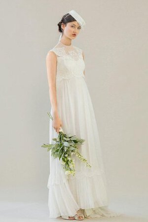 Robe de mariée facile avec décoration dentelle a-ligne avec fleurs fermeutre eclair - Photo 1