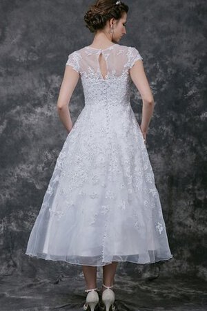 Abito da Sposa con Perline Sotto Ginocchio in Pizzo in pizzo A-Line Vintage - Foto 3