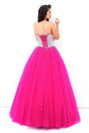 Ärmelloses Duchesse-Linie Sittsames Quinceanera Kleid mit Rücken Schnürung mit Perlen - Bild 2