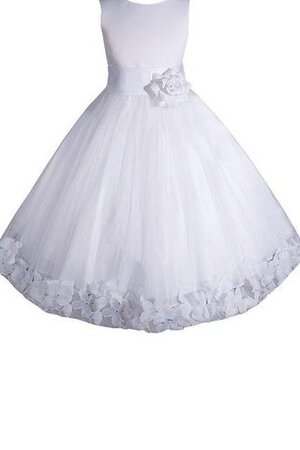 Abito da Cerimonia Bambini con Piega in Taffeta con Fiore Tondo A-Line alta vita - Foto 1