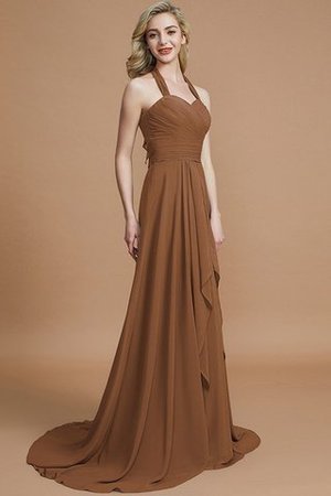 Robe demoiselle d'honneur naturel de dos nu de princesse en chiffon a-ligne - Photo 9