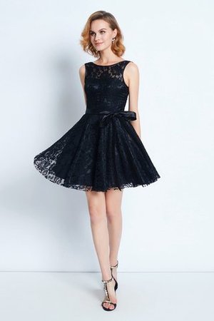 Robe de cocktail courte avec ruban avec zip encolure ronde de princesse - Photo 1